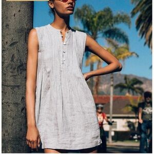 Faherty Light Gray Sleeveless Dress